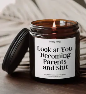 Look at You Becoming Parents and Shit Candle, Baby Shower Gift, New Parents Gift, First Time Parents Gift, Personalized New Parent Gift