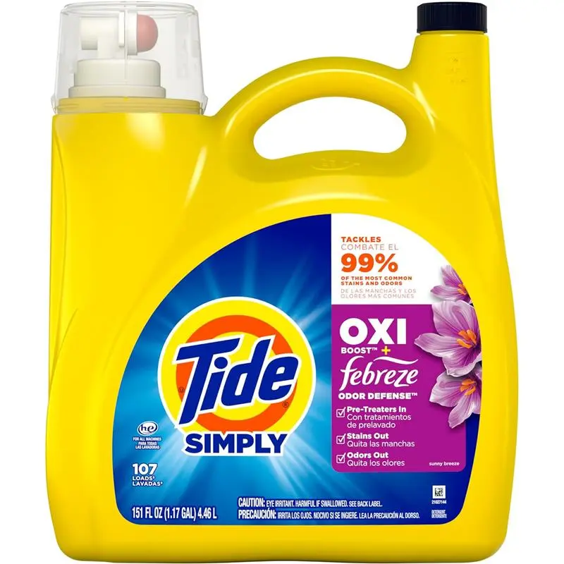 151 fl oz Sunny Breeze Scent Oxi Boost and Febreze Odor Defense (107 Loads) Floral Household