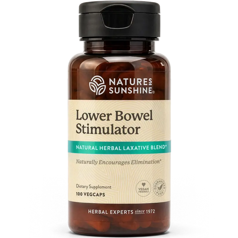 Nature's Sunshine Lower Bowel Stimulator - Helps Relieve Constipation - Cleanse & Detox Your Colon with Natural Herbal Ingredients - 25 Servings - 100 Vegcaps