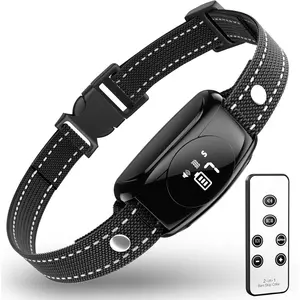 Bark Collar, No Shock Bark Collar with Beep Vibration & 7 Sensitivity Levels, Barking Collar for Large and Medium Dogs 15-120LBS, IPX7 Waterproof Rechargeable Dog Training Collar with Remote (Black)