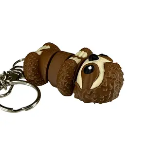 Sloth - 3D Printed Pet Keychain - Flexible Articulating Fidget Stress Relief Toy