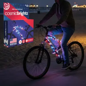 Patriotic Cosmic Brightz - 6.5 ft Red White & Blue LED Bike Frame Lights