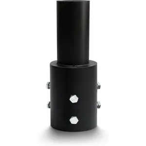 3-Inch Heavy-Duty Circular Light Pole Tenon Adapter, Steel Construction, Compatible with LED & Floodlights, 6 M8 Bolts, Weatherproof, Ideal for Parking Lot & Street Lights