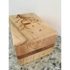 Solid Wood Puzzle Box - Cat in Tree, Wooden Box, Jewelry Box, Handcrafted, Custom Box, Personalized Box, Handmade, Box, Engraved, Stash Box