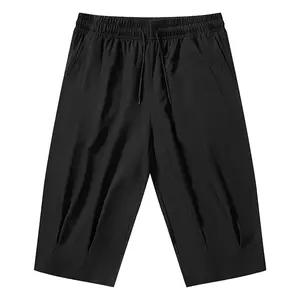 Great value 3-pack: men’s summer ice silk mid-thigh pants; men’s loose quick-dry breathable casual pants; men’s wide-leg athletic shorts with an elastic waistband and drawstring—suitable for everyday wear and home use.