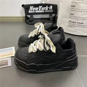 Men's Versatile Thick-Soled Height-Increasing Dad Shoes Spring Couple Sports Star White Sneakers