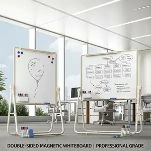Premium Double-Sided Magnetic Whiteboard | Foldable and portable whiteboard—no assembly required, wipes clean easily—ideal for home, office, and classroom use.