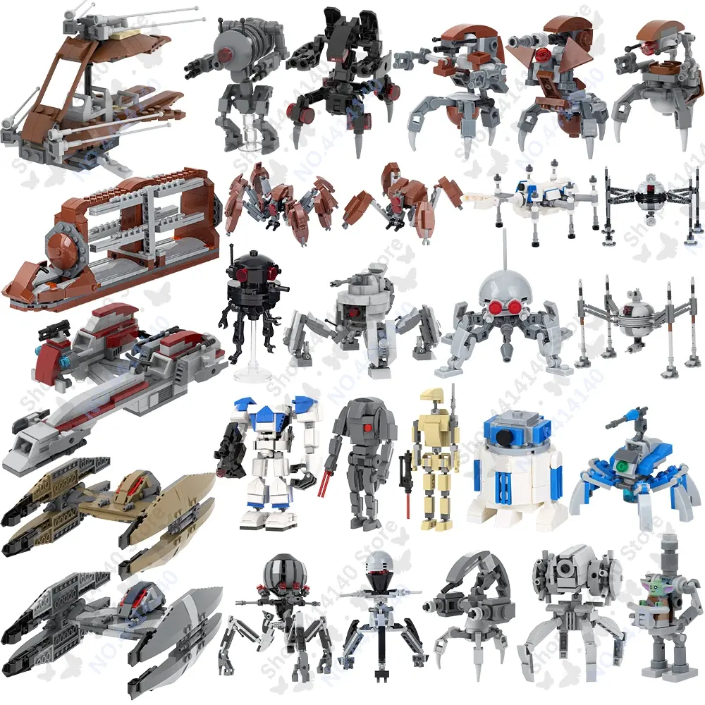 MOOXI Space Wars Movie Crab Bots Military Cannon Mercenary Model Building Block DIY Diorama Bricks For Kids Boys Montessori Toys