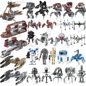 MOOXI Space Wars Movie Crab Bots Military Cannon Mercenary Model Building Block DIY Diorama Bricks For Kids Boys Montessori Toys