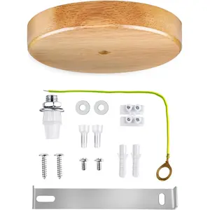 4.7" Wooden Ceiling Canopy Kit with Hardware,Handmade Natural Wood Ceiling Plate for Pendant Light or Hanging Lights,DIY Chandelier Fixture