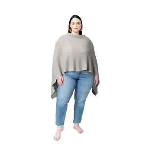 The Cocoon - Grey, Breathable, 7-in-1, Knit Nursing cover for Breastfeeding Mamas, Plus Size