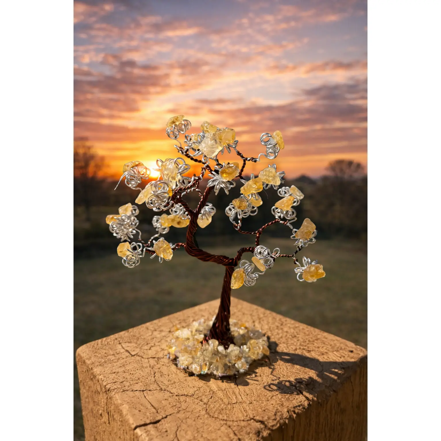 Citrine Gemstone Prosperity Money Tree, Natural Crystal Decor, Home Ornaments, Room Decor Accessory
