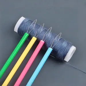 Plastic Beading Tools Set, Round Needle Threader for DIY Jewelry Making, Durable Sewing Aid for Seniors & Beginners, Random Colors Available, Sewing Supplies Crafts