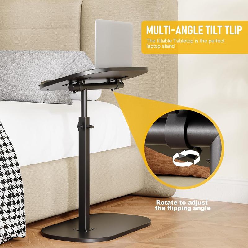 Adjustable Multi-Functional Side Table with 360 Degree Rotation Coffee RV Desk Perfect for RVs Bedrooms and Living Rooms