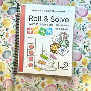 Level 2- Roll & Solve: Math Word Problems and 10 frame practice- 1st-3rd grade first grade