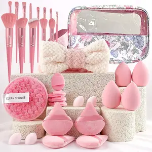 Professional Makeup Tool Set, 32pcs/set Makeup Tool & Makeup Bag, Multifunctional Travel Makeup Cleansing Tool Kit for Girls & Women, Cosmetic