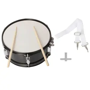 14 X 5.5 Inches Professional Marching Snare Drum & Drum Stick & Strap & Wrench Kit Black