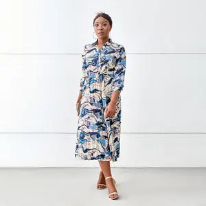 Women's Pleated 2 Piece Abstract Print Set in Business Fashion Wear Style