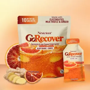 GoRecover, Electrolyte Packets, Liver Support, Milk Thistle & Ginger, Sugar-Free Hydration, Morning Recovery | Nestrient
