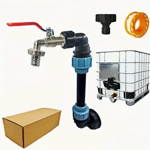 Universal Ibc Tote Adapter Set, Bronze Color Flat Arm Connector with Pe Pipe Interface, Durable Rust-Resistant, Fits Water Tanks, Fish Tanks, Bathtubs