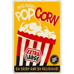 Popcorn Vintage Metal Tin Sign Retro Rustproof Funny Art Wall Decor Gift 8x16 Inch