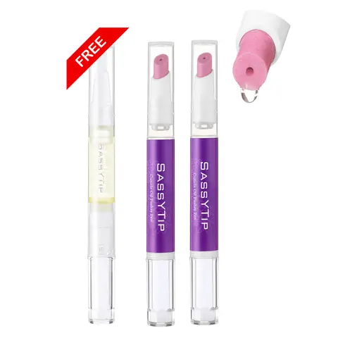 SASSYTIP vegan 3.0 Ceramic Cuticle pusher oil pen, cuticle moisturizer, Cuticle Removal, Soften Nail Care Pen