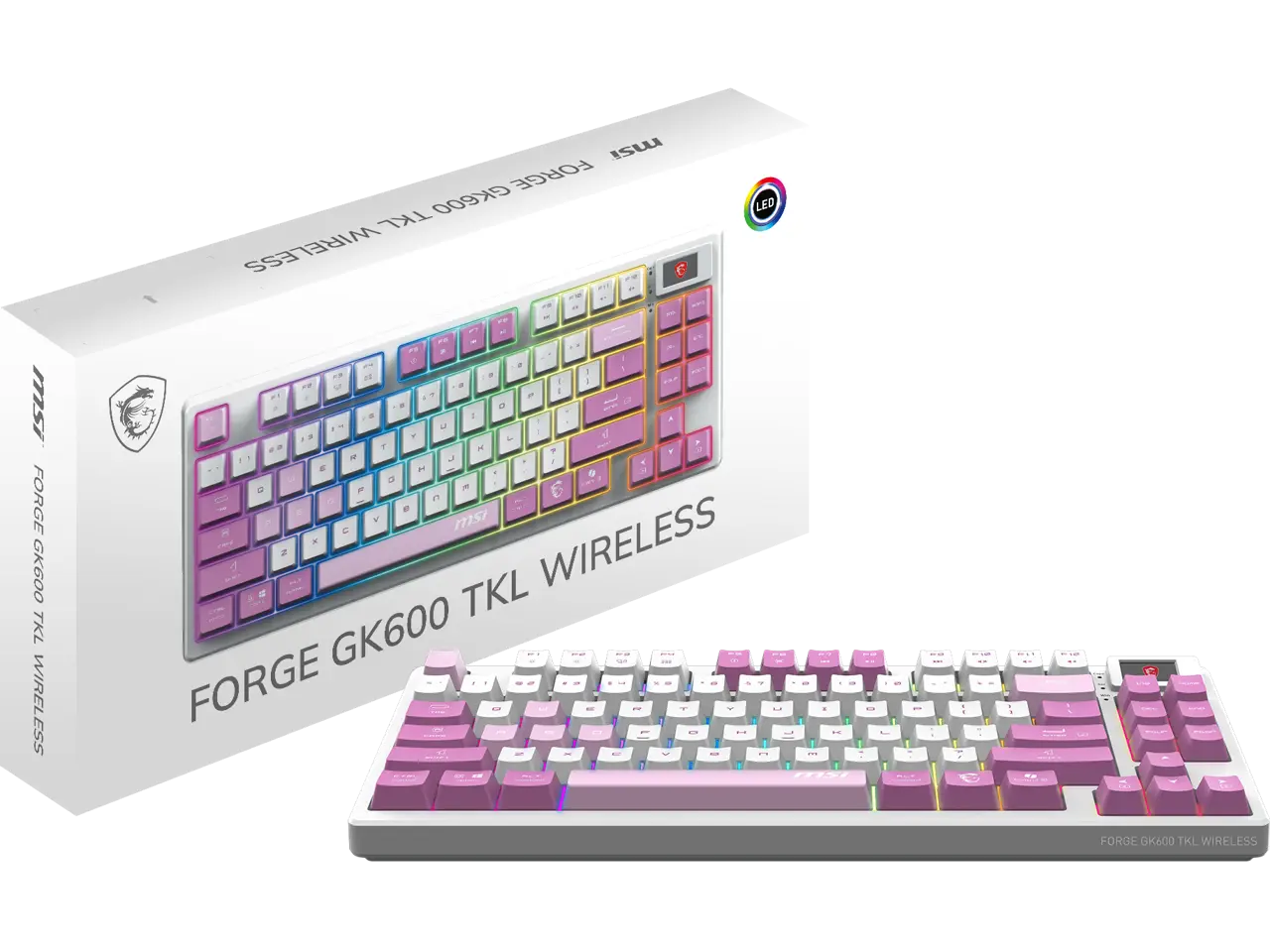 MSI FORGE GK600 TKL W VIOLET US Gaming Keyboard MSI FORGE GK600 TKL W VIOLET US Gaming Keyboard