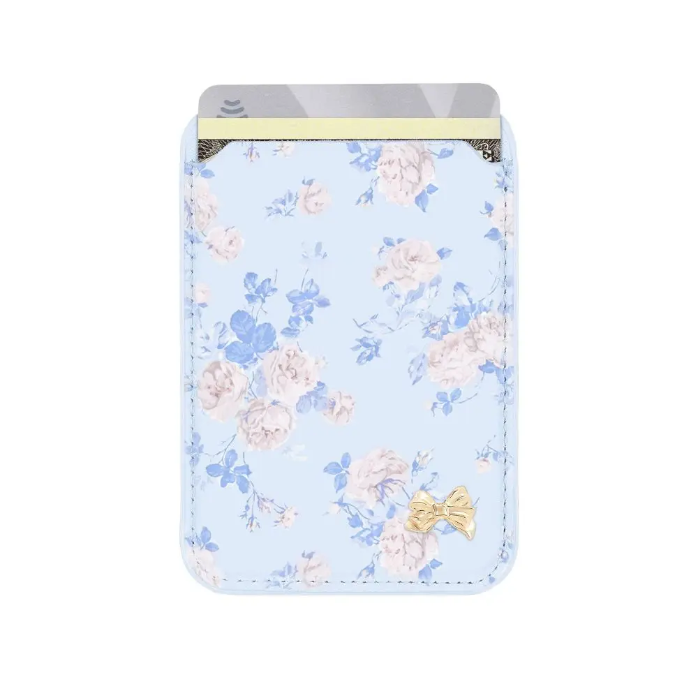 LoveShackFancy – Case-Mate Everblooming Rosettes Magnetic Cardholder Whisper Blue