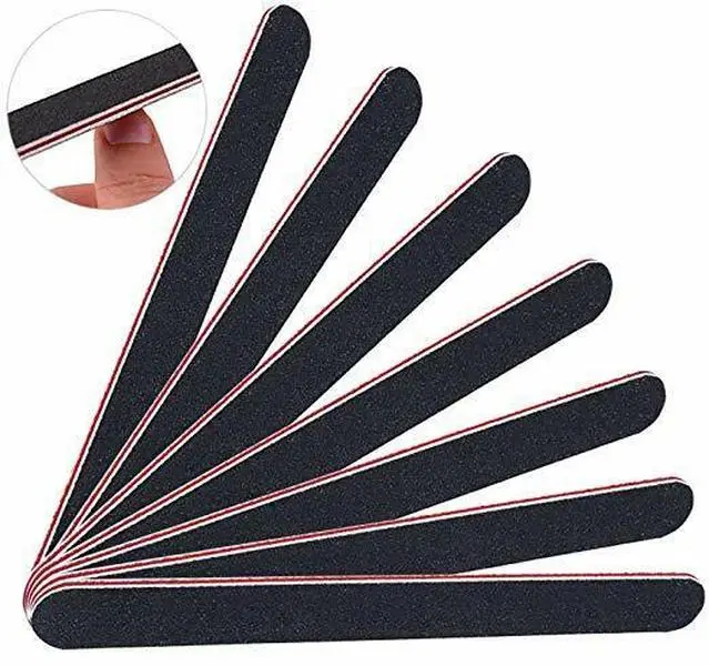 Nail File 10-Pack - Double-Sided Emery Boards #100 #180 for Manicure & Pedicure Gel Salon