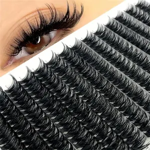 Mixed Length Individual False Eyelashes, 280pcs/box Curl Eye Makeup Strip Lashes, Full Volume Eyelash for Lashes Extensions, Lightweight Natural Eyelashes, Fluffy Lash Clusters, Diy Lash Cluster, False Eyelashes Eye Makeup Enhancement