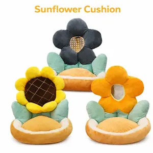 Aesthetic Petal Plush Backrest Seat Cushion Chair, Floor Pillow + Hug Pillow Set, Comfortable Support for Back & Waist, Bedroom Living Room Camp Pad, 55x45cm
