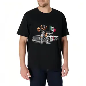 Hip Hop Mexican Bear T-Shirt, Teddy Bear Shirt, Mexican Tee, Mexico Flag, Cool Pick Up Truck, Mexican Truck, Gift for Men, Gift for Women, Full Sizes