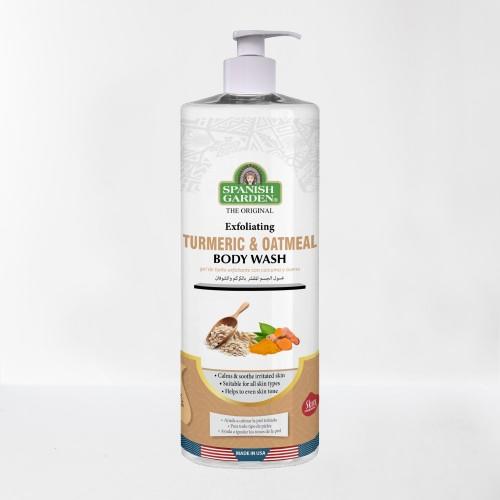 Turmeric Oatmeal Body Wash – Brightening & Exfoliating Cleanser for Dry, Sensitive Skin – Soothing Anti-Inflammatory Formula for Dark Spots, Acne & Irritation