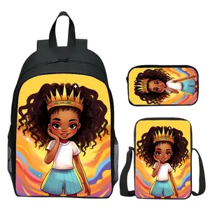 Digital Print 3pcs Set Animal Wolf Backpack, Unisex Fashionable Daypack for Daily Commute, for Teenager