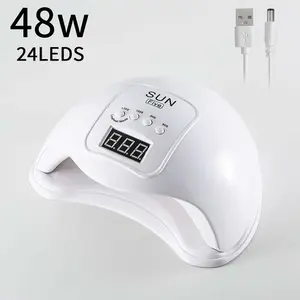 48W UV LED Nail Lamp, 2026 Upgraded Gel Nail Dryer with 24 Lamp Beads, LCD Display Auto Sensor Nail Light, 4 Timers Professional Curing Lamp for Gel Polish Manicure