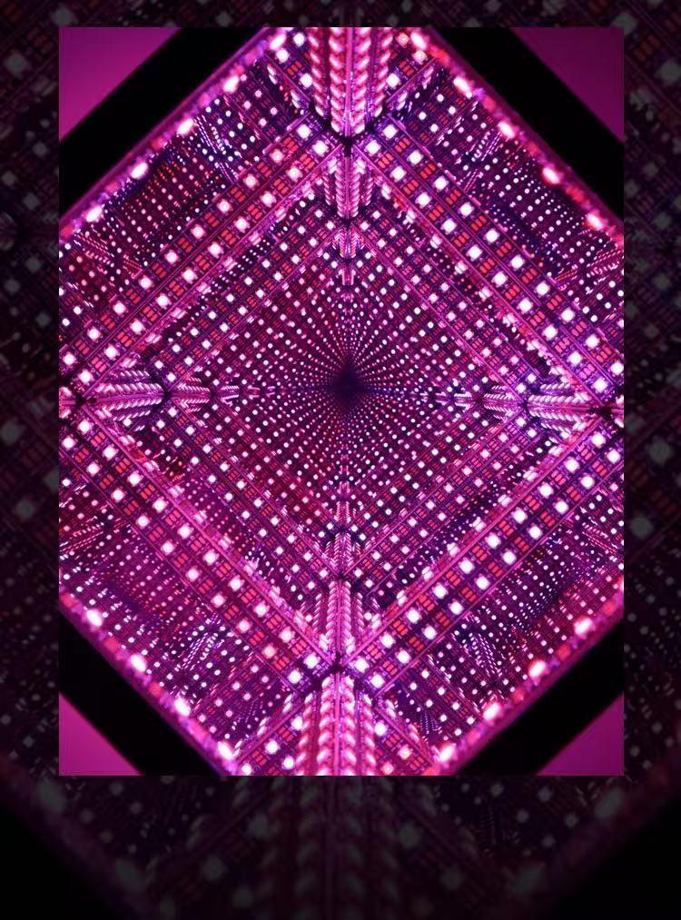 3D Magic Cube Abyss Light - RGB Dynamic Flow LED Lamp - Rechargeable Sci-Fi Atmosphere Light for Gaming Desk & Bedroom