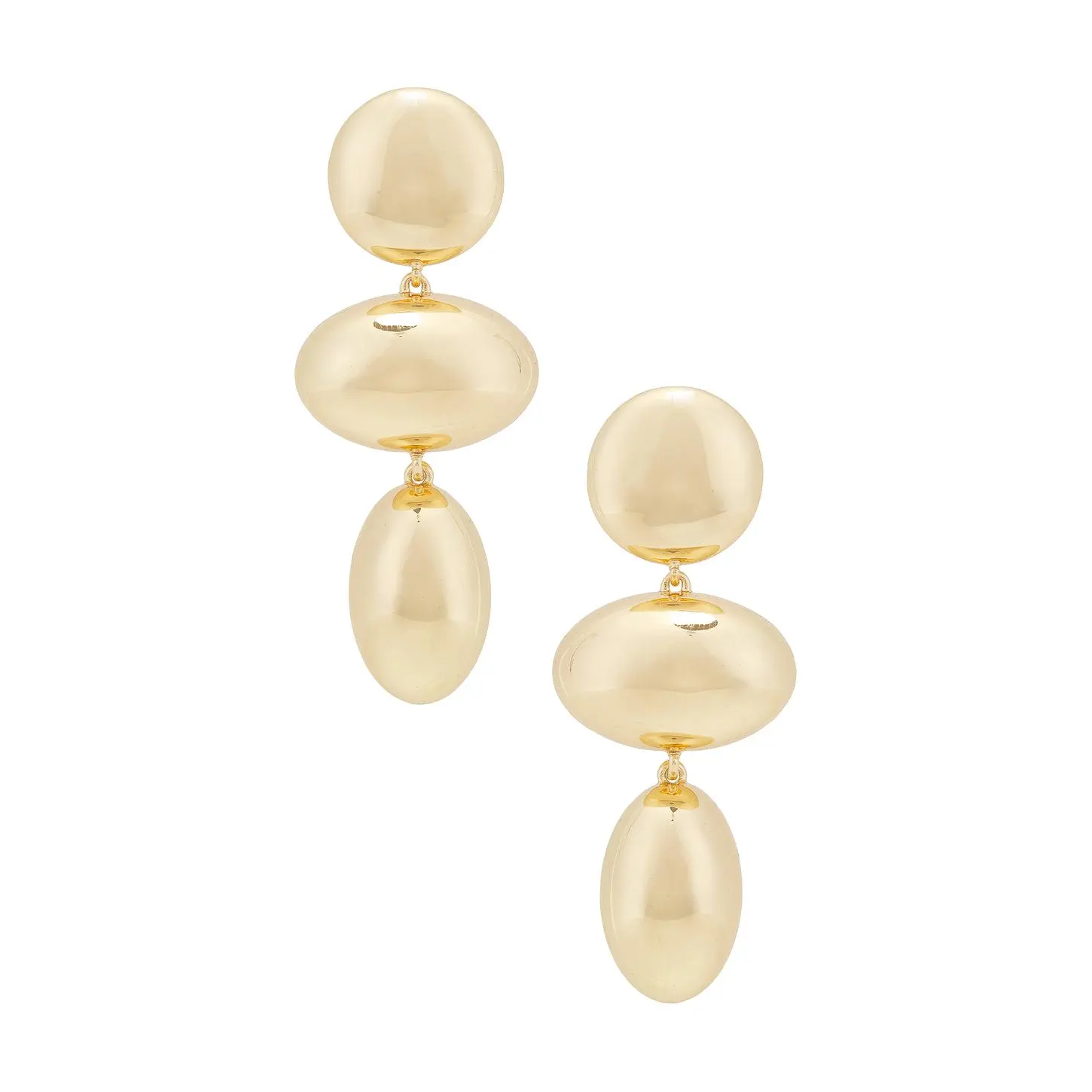 BaubleBar Three Station Drop Earrings in Gold