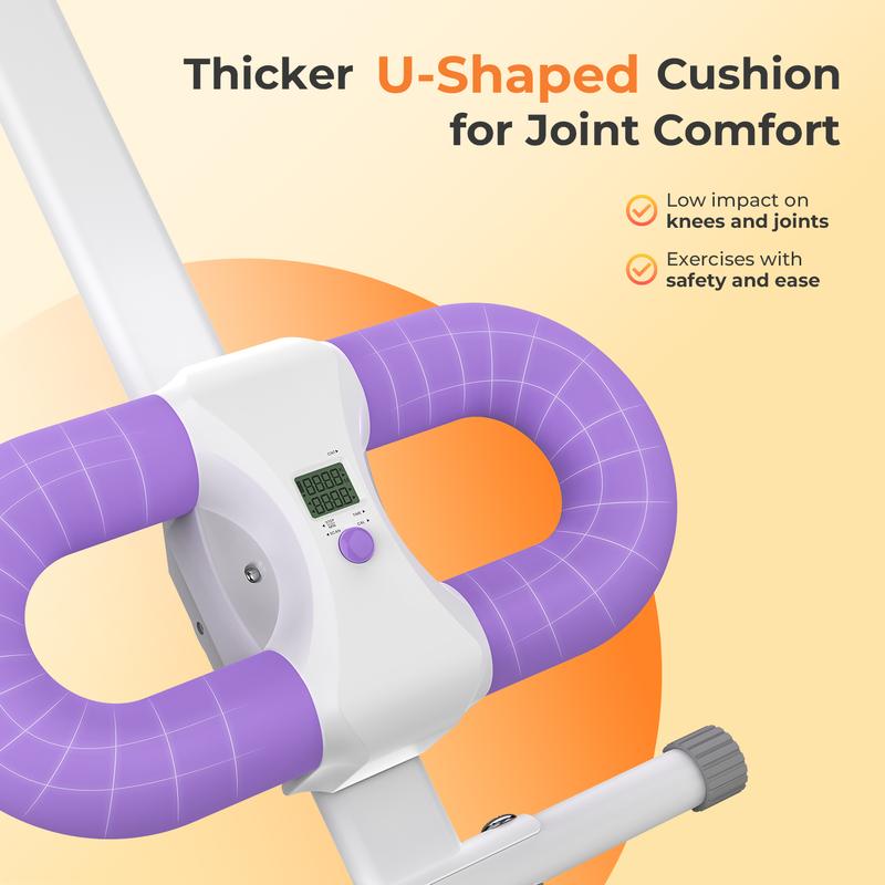 Adjustable Home Ab Machine - Foldable Trainer with Knee Support, LCD Monitor & Phone Holder. Supports 400 LBS