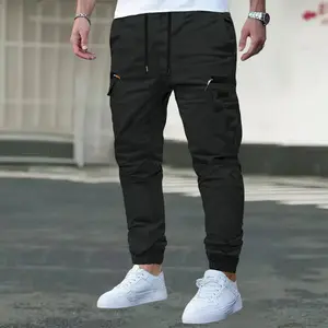 Men's work pants, non-stretch fabric with multiple practical pockets, adjustable drawstring waistband, suitable for all seasons, casual and formal wear, men's gift, machine washable, versatile and durable trousers