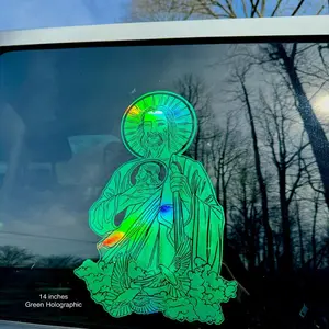 San Judas Tadeo Decal Sticker (For Dark Color Cars/Backgrounds)