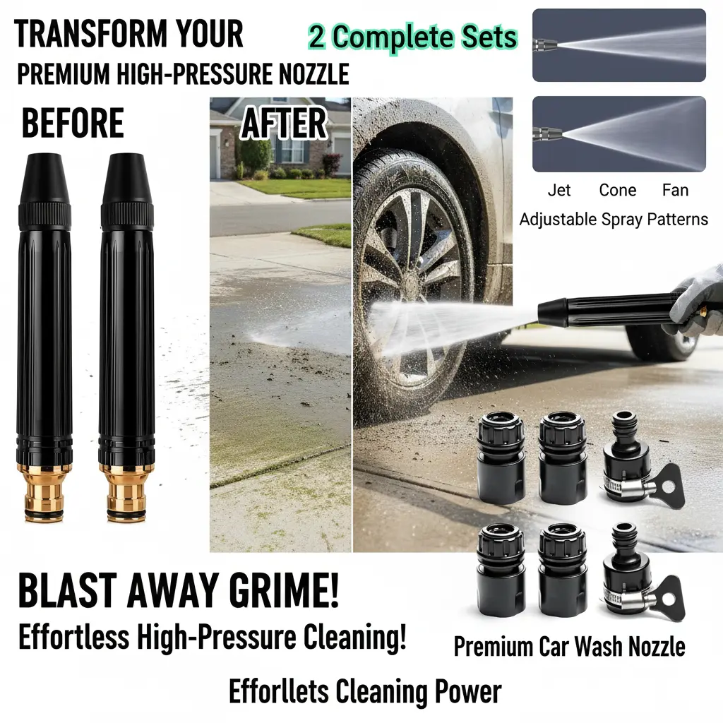 2-Pack High Pressure Car Wash Nozzle with Quick Connect