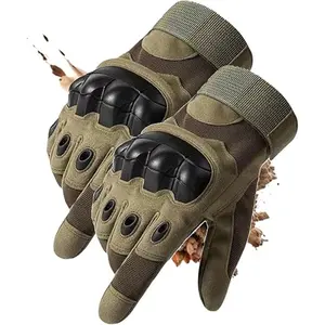 Tactical Full Finger Gloves with Soft Knuckle Protection, Anti-Slip Grip Safety Glove, Touchscreen Capable, for Outdoor Sports, Motorcycle Riding