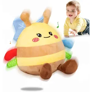 Baby Toys 6-12 18 Months, Musical Crawling Baby Plush Toys for 3-18, Singing Recording Repeats What You Say, Tummy Time Infants Toys for Toddler 1 2 3 Year Old Boy Girl Birthday Gift Easter