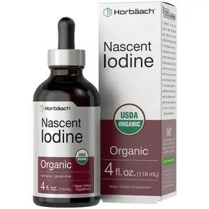 Horbäach Nascent Iodine | 325mcg | 4oz | Organic Liquid Supplement | Vegan, Non-GMO & Gluten Free Vitamin