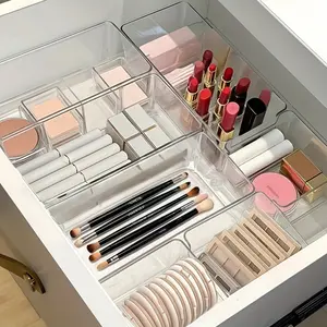 7-Piece Acrylic Drawer Organizer Set, Cosmetic Storage Box, Makeup Tool Organizer, Desk & Office Supplies, Multi-Layer Design, Ideal for Home & Office Use