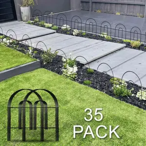 JupiterForce 50' X 18" Garden Border Fence 35 PCS  Folding Fence Pannel Animal Barrier Metal