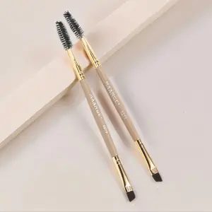 MAANGE Double-ended Eyebrow Brush, 2 Counts/set Professional Angled Brow Brush, Eyelash Spoolie Brush, Beauty Makeup Brushes, Summer Makeup Gift