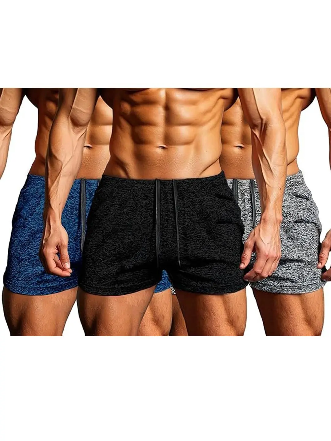 AGILELIN Men's 3" Athletic Wear Shorts, Quick-Dry Lightweight Dry Fit Gym Shorts with Side Split for Running and Weightlifting, Sexy, Polyester, Booty Shorts
