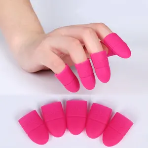 5pcs Reusable Silicone Nail soak-off caps Pink Gentle Odorless Easy to UV Gel Polish Remover Pads for Acrylic & Nail Art Removal