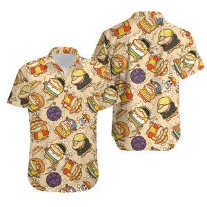 Psyduck Hawaiian Shirt Tropical Button up Shirt Tropical Green Summer Beach Short Funny